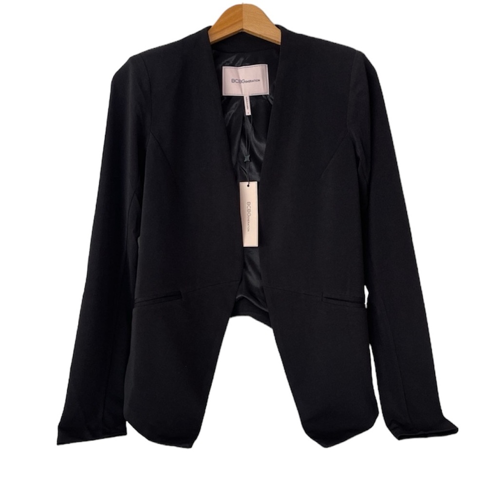 BCBGeneration Black Blazer Cascading lightweight NWT Women’s Size Small